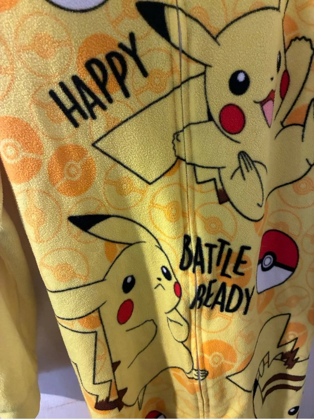 Pokemon Pikachu Kids Hooded Blanket Sleeper Pajamas Size XL 14/16